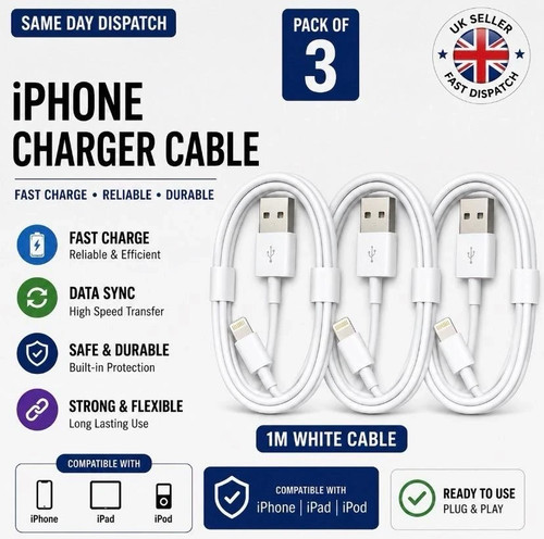 Iphone charger cable pack - cable, 3