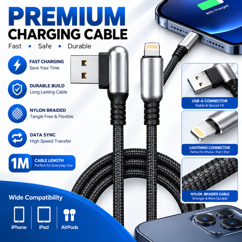 Heavy duty braided long usb - heavy,